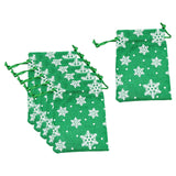Maxbell 6Pcs Christmas Burlap Gift Pouches with Drawstring 14x10cm Washable Green