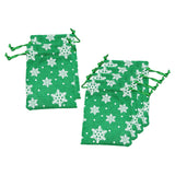 Maxbell 6Pcs Christmas Burlap Gift Pouches with Drawstring 14x10cm Washable Green