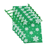 Maxbell 6Pcs Christmas Burlap Gift Pouches with Drawstring 14x10cm Washable Green