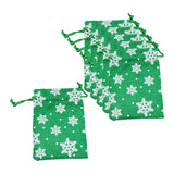 Maxbell 6Pcs Christmas Burlap Gift Pouches with Drawstring 14x10cm Washable Green