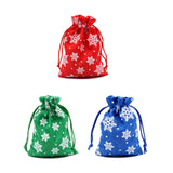 Maxbell 6Pcs Christmas Burlap Gift Pouches with Drawstring 14x10cm Washable Green