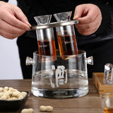 Maxbell Sake Pot Set Sake Carafe Bottle Cold Sake Glasses for Dining Table Birthday Without Holder
