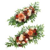 Maxbell 2x Artificial Floral Swag Garland for Craft Art Garden Photography Props Orange