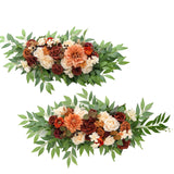 Maxbell 2x Artificial Floral Swag Garland for Craft Art Garden Photography Props Orange