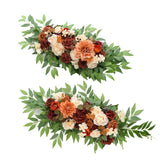 Maxbell 2x Artificial Floral Swag Garland for Craft Art Garden Photography Props Orange