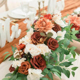 Maxbell 2x Artificial Floral Swag Garland for Craft Art Garden Photography Props Orange
