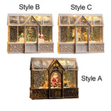 Maxbell Christmas Music Box Lantern with Xmas Tree Snowman Decor for Festival Decor Style A