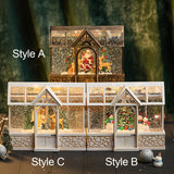 Maxbell Christmas Music Box Lantern with Xmas Tree Snowman Decor for Festival Decor Style A