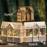 Maxbell Christmas Music Box Lantern with Xmas Tree Snowman Decor for Festival Decor Style A