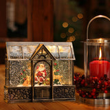 Maxbell Christmas Music Box Lantern with Xmas Tree Snowman Decor for Festival Decor Style A