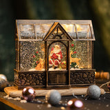 Maxbell Christmas Music Box Lantern with Xmas Tree Snowman Decor for Festival Decor Style A