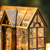 Maxbell Christmas Music Box Lantern with Xmas Tree Snowman Decor for Festival Decor Style A