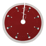 Maxbell Christmas Tree Skirt 48'' Round Farmhouse Decor for Farmhouse Garden Wedding Red