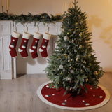 Maxbell Christmas Tree Skirt 48'' Round Farmhouse Decor for Farmhouse Garden Wedding Red