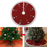 Maxbell Christmas Tree Skirt 48'' Round Farmhouse Decor for Farmhouse Garden Wedding Red