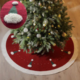 Maxbell Christmas Tree Skirt 48'' Round Farmhouse Decor for Farmhouse Garden Wedding Red