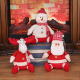 Maxbell Cute Christmas Doll Sitting Figurines Toys for Party Holiday Celebration Snowman