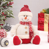 Maxbell Cute Christmas Doll Sitting Figurines Toys for Party Holiday Celebration Snowman