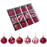 Maxbell 12Pcs Christmas Balls Xmas Tree Hanging Pendants DIY for Home Decorations Red