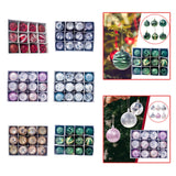 Maxbell 12Pcs Christmas Balls Xmas Tree Hanging Pendants DIY for Home Decorations Red