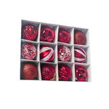 Maxbell 12Pcs Christmas Balls Xmas Tree Hanging Pendants DIY for Home Decorations Red