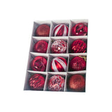 Maxbell 12Pcs Christmas Balls Xmas Tree Hanging Pendants DIY for Home Decorations Red