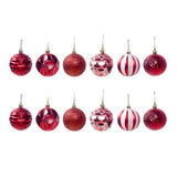 Maxbell 12Pcs Christmas Balls Xmas Tree Hanging Pendants DIY for Home Decorations Red