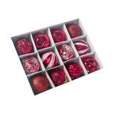 Maxbell 12Pcs Christmas Balls Xmas Tree Hanging Pendants DIY for Home Decorations Red