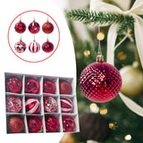 Maxbell 12Pcs Christmas Balls Xmas Tree Hanging Pendants DIY for Home Decorations Red