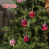 Maxbell 12Pcs Christmas Balls Xmas Tree Hanging Pendants DIY for Home Decorations Red