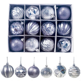 Maxbell 12Pcs Christmas Balls Xmas Tree Hanging Pendants DIY for Home Decorations Argent