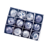 Maxbell 12Pcs Christmas Balls Xmas Tree Hanging Pendants DIY for Home Decorations Argent