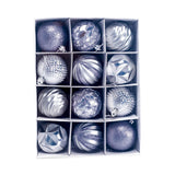 Maxbell 12Pcs Christmas Balls Xmas Tree Hanging Pendants DIY for Home Decorations Argent