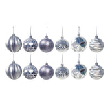 Maxbell 12Pcs Christmas Balls Xmas Tree Hanging Pendants DIY for Home Decorations Argent