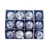 Maxbell 12Pcs Christmas Balls Xmas Tree Hanging Pendants DIY for Home Decorations Argent