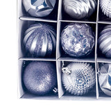 Maxbell 12Pcs Christmas Balls Xmas Tree Hanging Pendants DIY for Home Decorations Argent