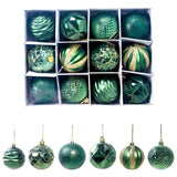 Maxbell 12Pcs Christmas Balls Xmas Tree Hanging Pendants DIY for Home Decorations Green