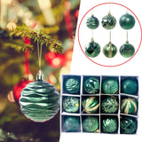 Maxbell 12Pcs Christmas Balls Xmas Tree Hanging Pendants DIY for Home Decorations Green