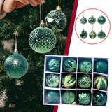 Maxbell 12Pcs Christmas Balls Xmas Tree Hanging Pendants DIY for Home Decorations Green
