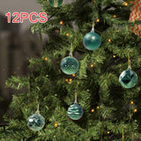 Maxbell 12Pcs Christmas Balls Xmas Tree Hanging Pendants DIY for Home Decorations Green