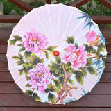 Maxbell Classical Dance Umbrella Handpainted Parasol for Bridal Costume Housewarming Pink