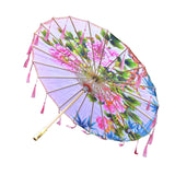 Maxbell Classical Dance Umbrella Handpainted Parasol for Bridal Costume Housewarming Pink