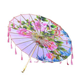 Maxbell Classical Dance Umbrella Handpainted Parasol for Bridal Costume Housewarming Pink