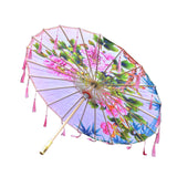 Maxbell Classical Dance Umbrella Handpainted Parasol for Bridal Costume Housewarming Pink
