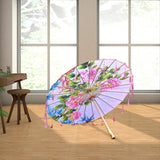 Maxbell Classical Dance Umbrella Handpainted Parasol for Bridal Costume Housewarming Pink