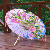 Maxbell Classical Dance Umbrella Handpainted Parasol for Bridal Costume Housewarming Pink