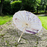 Maxbell Classical Dance Umbrella Handpainted Parasol for Bridal Costume Housewarming Violet