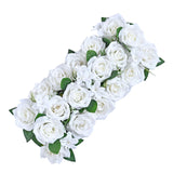 Maxbell Flowers Wall Panels Banquet Centerpeice Table Runner for Party Home Décor White