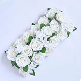 Maxbell Flowers Wall Panels Banquet Centerpeice Table Runner for Party Home Décor White