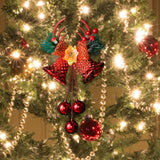 Maxbell Christmas Bell Ornaments Party Supplies Bowknot for Outdoor Indoor Window Style D